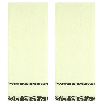 Chic Striped Hand Towel Set,100% Cotton Soft Comfortable Highly Absorbent Bathroom Towel 2 Pack