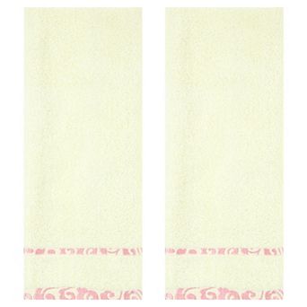 Chic Striped Hand Towel Set,100% Cotton Soft Comfortable Highly Absorbent Bathroom Towel 2 Pack