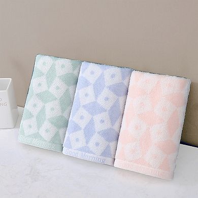 Geometric Pattern Hand Towels, Cotton Soft Absorbent Bathroom Towel 4 Pack