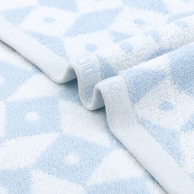 Geometric Pattern Hand Towels, Cotton Soft Absorbent Bathroom Towel 4 Pack