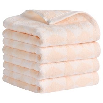 Geometric Pattern Hand Towels, Cotton Soft Absorbent Bathroom Towel 4 Pack