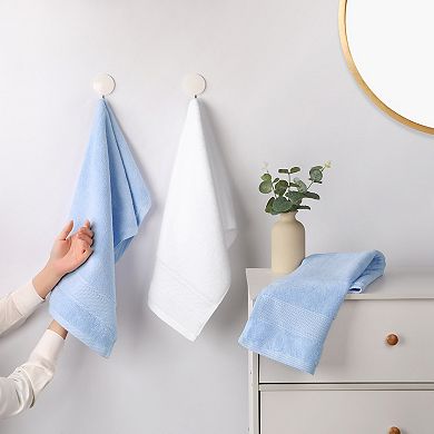 Bathroom Solid Hand Towel Set Cotton Face Towels Soft Absorbent 2 Pack