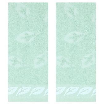 Leaves Pattern Bathroom Hand Towels, Soft Absorbent Decorative Hand Towel 2 Pack