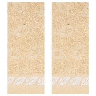 Leaves Pattern Bathroom Hand Towels, Soft Absorbent Decorative Hand Towel 2 Pack