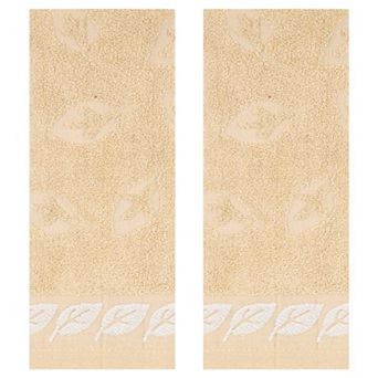 Leaves Pattern Bathroom Hand Towels, Soft Absorbent Decorative Hand Towel 2 Pack