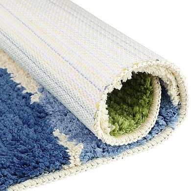 2 Pcs Bathroom Rugs Soft Plush & Fluffy Quick Dry Reversible Non Slip Microfiber Bath Mats 20" x 32"