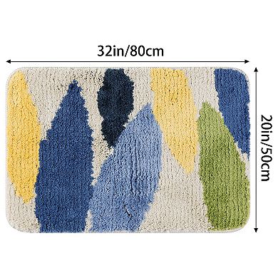 2 Pcs Bathroom Rugs Soft Plush & Fluffy Quick Dry Reversible Non Slip Microfiber Bath Mats 20" x 32"