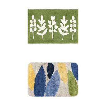 2 pc Bathroom Rugs Soft Plush & Fluffy Quick Dry Reversible Non Slip Microfiber Bath Mats 20" x 32"