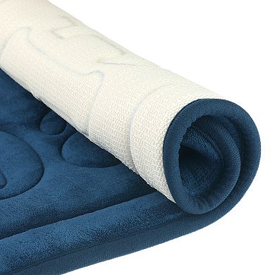 2Pcs Memory Foam Bathroom Rugs, Non Skid Bottom Bath Mat Water Absorbent Bath Carpet Rug 16" x 24"