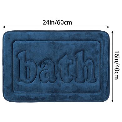 2Pcs Memory Foam Bathroom Rugs, Non Skid Bottom Bath Mat Water Absorbent Bath Carpet Rug 16" x 24"