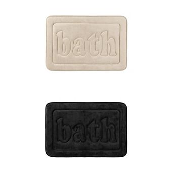 2 pc Memory Foam Bathroom Rugs, Non Skid Bottom Bath Mat Water Absorbent Bath Carpet Rug 16" x 24"