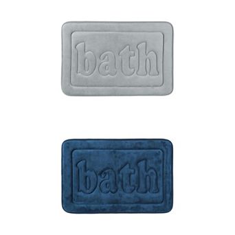 2 pc Memory Foam Bathroom Rugs, Non Skid Bottom Bath Mat Water Absorbent Bath Carpet Rug 16" x 24"
