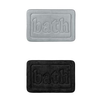 2 pc Memory Foam Bathroom Rugs, Non Skid Bottom Bath Mat Water Absorbent Bath Carpet Rug 16" x 24"
