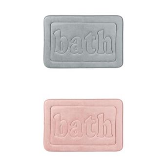 2 pc Memory Foam Bathroom Rugs, Non Skid Bottom Bath Mat Water Absorbent Bath Carpet Rug 16" x 24"
