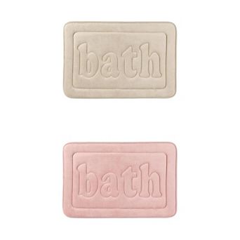 2 pc Memory Foam Bathroom Rugs, Non Skid Bottom Bath Mat Water Absorbent Bath Carpet Rug 16" x 24"