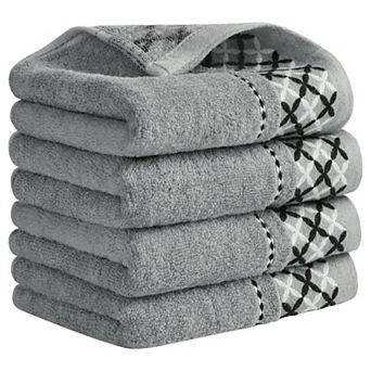 Cute Pattern Decorative Hand Towel Set, Lightweight, Absorbent Bathroom Hand Towels 4 Pack