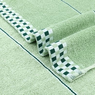 Striped Checked Hand Towels, Absorbent Soft Decorative Towel 4 Pack