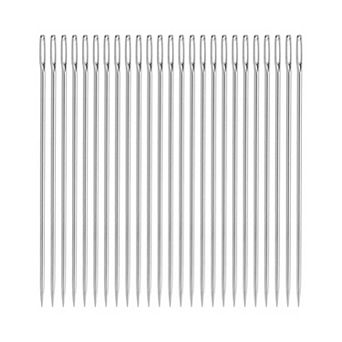 25 pc Hand Sewing Needles, 2.4 Inch Length Large Eye Stitching Needles Metal Sewing Needle