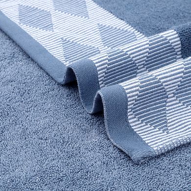 Diamond Patterned Hand Towel, Thick Cotton Absorbent Face Soft Towels 2 Pack