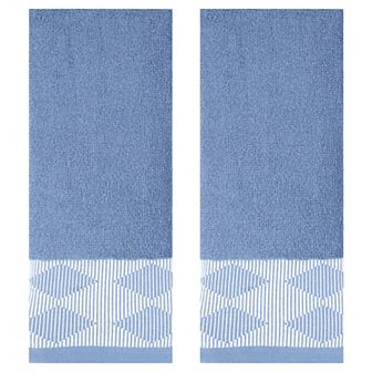 Diamond Patterned Hand Towel, Thick Cotton Absorbent Face Soft Towels 2 Pack