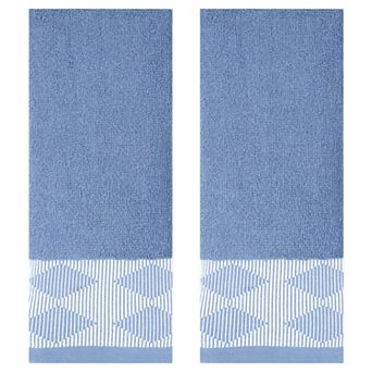 Diamond Patterned Hand Towel, Thick Cotton Absorbent Face Soft Towels 2 Pack