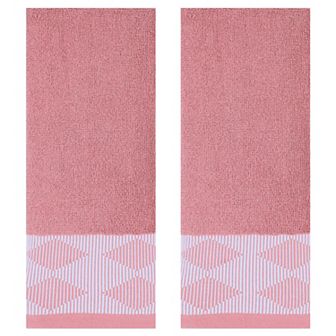 Diamond Patterned Hand Towel, Thick Cotton Absorbent Face Soft Towels 2 Pack