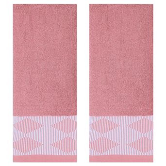 Diamond Patterned Hand Towel, Thick Cotton Absorbent Face Soft Towels 2 Pack