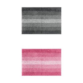 2 pc Striped Bathroom Rugs, Non-Slip Plush Shaggy Bath Carpet, Bath Mats for Bathroom Floor 16"x 24"