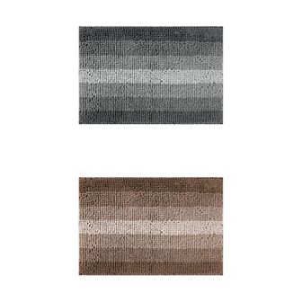 2 pc Striped Bathroom Rugs, Non-Slip Plush Shaggy Bath Carpet, Bath Mats for Bathroom Floor 16"x 24"