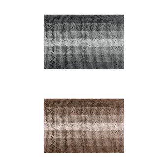 2 pc Striped Bathroom Rugs, Non-Slip Plush Shaggy Bath Carpet, Bath Mats for Bathroom Floor 16"x 24"