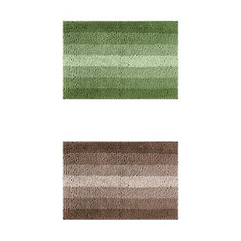2 pc Striped Bathroom Rugs, Non-Slip Plush Shaggy Bath Carpet, Bath Mats for Bathroom Floor 16"x 24"