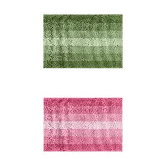 2 pc Striped Bathroom Rugs, Non-Slip Plush Shaggy Bath Carpet, Bath Mats for Bathroom Floor 16"x 24"