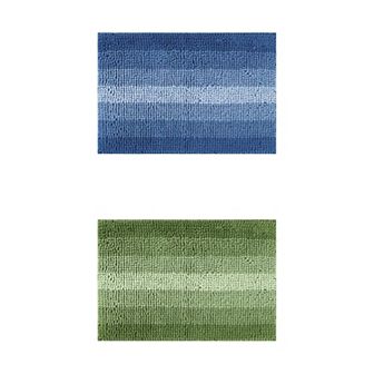2 pc Striped Bathroom Rugs, Non-Slip Plush Shaggy Bath Carpet, Bath Mats for Bathroom Floor 16"x 24"