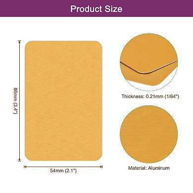 300Pcs Metal Business Cards Blank Multicolor Aluminum Laser Engraving Materials 1/64"