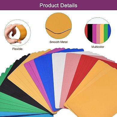 300Pcs Metal Business Cards Blank Multicolor Aluminum Laser Engraving Materials 1/64"