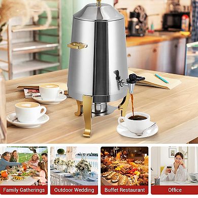 3.5 Gal Coffee Urn, 13 L Stainless Steel Beverage Dispenser