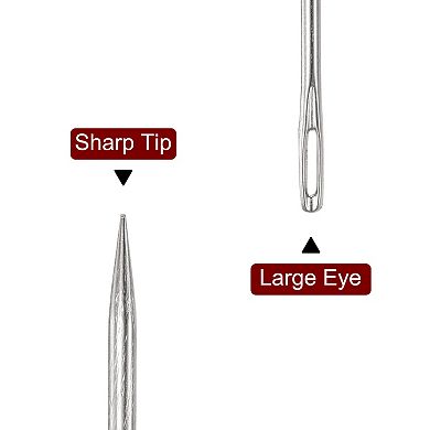 3 Inch Upholstery Needles Large Eye Stitching Needles Stainless Steel Straight Hand Sewing Needles