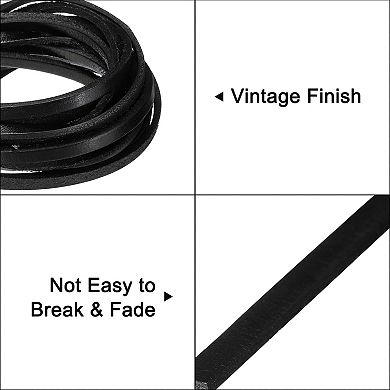3.3 Yards 5mm Flat Leather Cord, Leather Lacing Strips for DIY Crafts