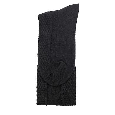 Women's Cuddl Duds® Plushfill* Twist Diamond Black Over the Knee Socks
