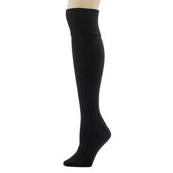 Women's Cuddl Duds® Plushfill* Twist Diamond Neutral Over the Knee Sock