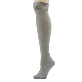Women's Cuddl Duds® Plushfill* Twist Diamond Neutral Over the Knee Sock