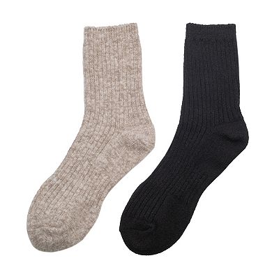 Women's Cuddl Duds Plushfill 2-pk. Demi Crew Socks