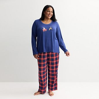 Plus Size Jammies For Your Families® Tolli Tartan Plaid Pajama Top & Pajama Bottoms Set