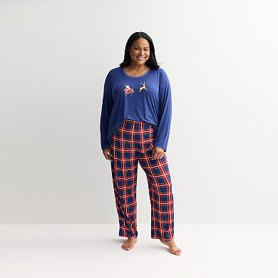 Plus Size Jammies For Your Families® Tolli Tartan Plaid Pajama Top & Pajama Bottoms Set