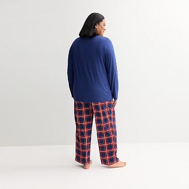 Plus Size Jammies For Your Families® Tolli Tartan Plaid Pajama Top & Pajama Bottoms Set