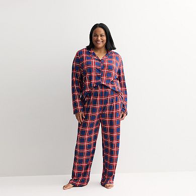 Plus Size Jammies For Your Families® Tolli Tartan Plaid Pajama Top & Pajama Bottoms Set