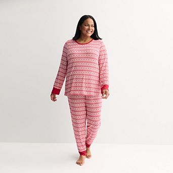 Plus Size Jammies For Your Families® Joy Fairisle Pajama Top & Pajama Bottoms Set