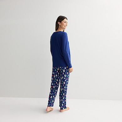 Women's Jammies For Your Families® Holiday Jumble Pajama Top & Pajama Bottoms Set
