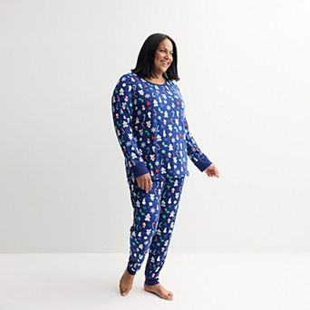Plus Size Jammies For Your Families® Holiday Jumble Pajama Top & Pajama Bottoms Set