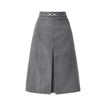 Women's Office Skirt Knee Lenght High Waist Plaid Tartan Skirt